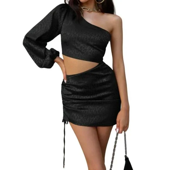 runaway the label black mini dress Natalie Rolt Alba Gown Black – Hire For A Night main image 0
